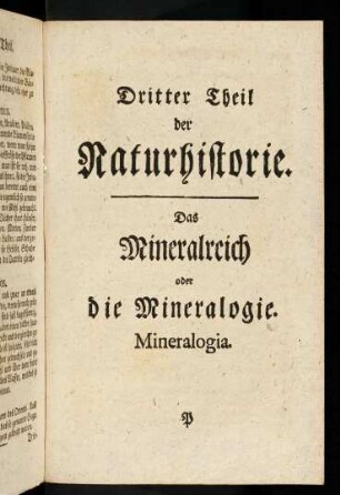 225-252, Dritter Theil der Naturhistorie: Das Mineralreich oder Mineralogie