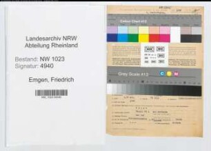 Entnazifizierung Friedrich Emgen , geb. 20.01.1894 (Kaufm.Angest.)
