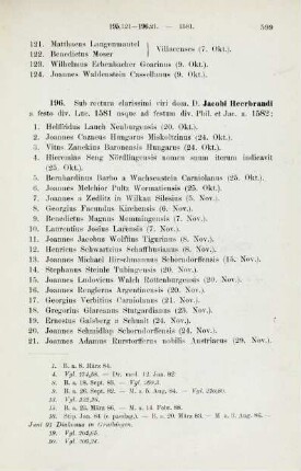 599-607, Matrikel 196, 1-80 (1581/82) und 197,1-136 (1582)