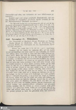 244. 1543, November 27. Wittenberg
