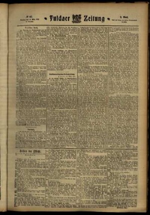 Zweite Ausgabe vom Dienstag, den 19. März 1912.
