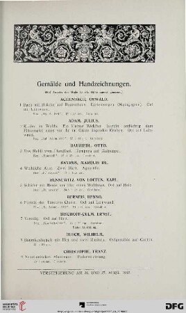 Gemälde und Handzeichnungen (Nr. 1-128)