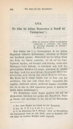 404-420 Die Lehre des heiligen Bonaventura in Betreff des Ontologismus : I.