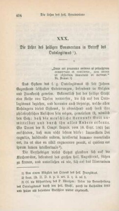 404-420 Die Lehre des heiligen Bonaventura in Betreff des Ontologismus : I.