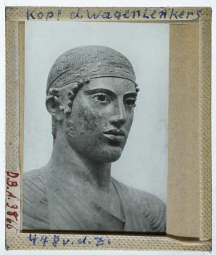 unbekannt, Wagenlenker von Delphi : Detail, Kopf