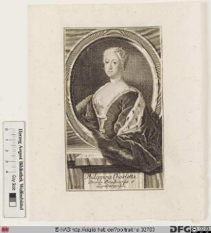 Bildnis Philippine Charlotte, Herzogin zu Braunschweig-Lüneburg-Wolfenbüttel, geb. Prinzessin von Preußen