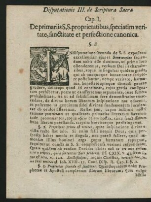 Cap. I. De primariis S. S. proprietatibus, speciatim veritate, sanctitate et perfectione canonica.