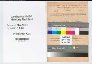 Entnazifizierung Kurt Patzschke, geb. 05.06.1909 (Regierungsrat)