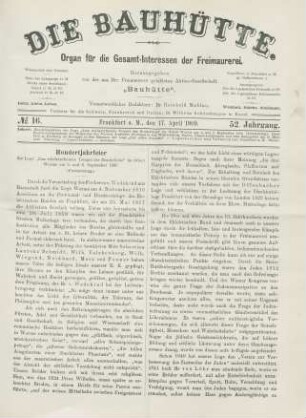 No. 16. Frankfurt a. M., den 17. April 1909. 52. Jahrgang.