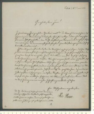 Brief von Ferdinand Röse an Adelbert von Chamisso