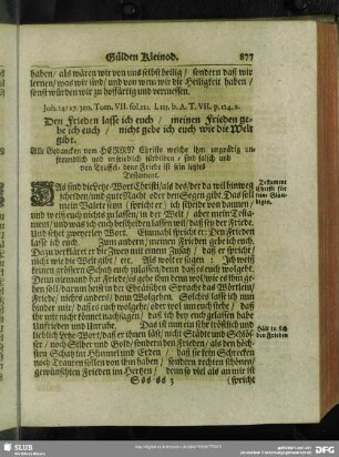 Joh. 14/27. Jen. Tom. VII. fol. 122. l. 115. b. A. T. VII. p. 124. a. Den Friieden lasse ich euch, meinen Frieden gebe ich euch, nicht gebe ich euch wie die Welt gibt