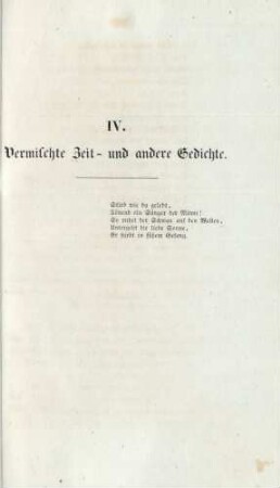 IV. Vermischte Zeit- und andere Gedichte