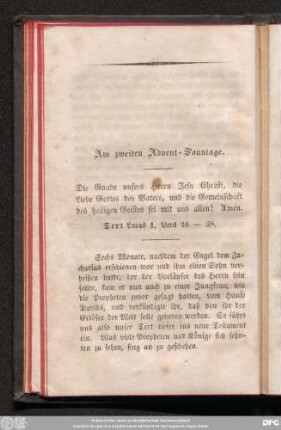 Am zweiten Advent-Sonntage.