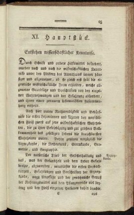 XI. Hauptstück. Enstehen wissenschaftlicher Kenntnisse.