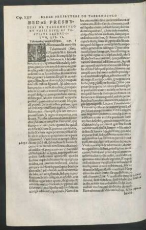 Bedae Presbyteri De Tabernaculo Et Vasis Eius ... Lib. II.