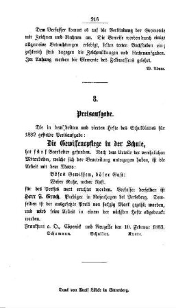 Preisaufgabe