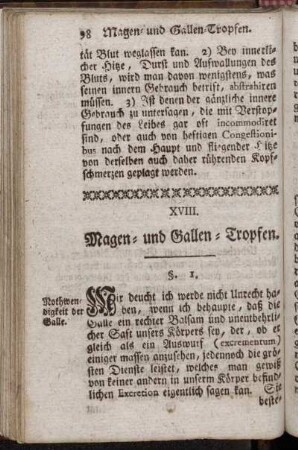 XVIII. Magen- und Gallen-Tropfen. - XVIIII. Elixir viscerale.