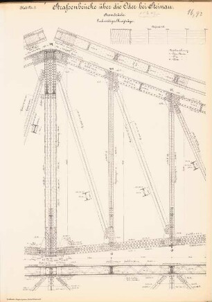 Straßenbrücke über die Oder, Steinau: Linksseitiger Kragträger: Schnitt 1:25