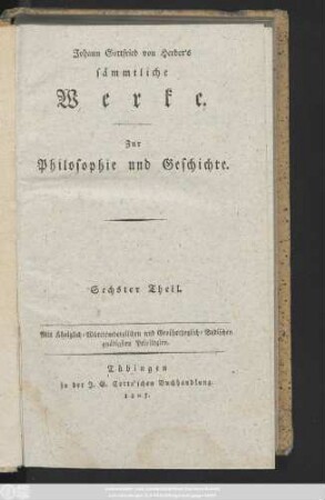 [Abt. 3], Theil 6, Theil 4: Johann Gottfried von Herder's sämmtliche Werke