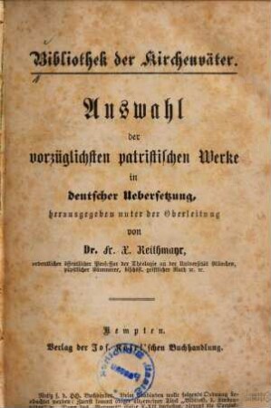 Die Schriften der apostolischen Väter nebst den Martyr-Akten des hl. Ignatius und hl. Polykarp, 1,[1]