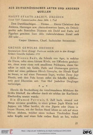 Aus zeitgenössischen Akten und anderen Quellen