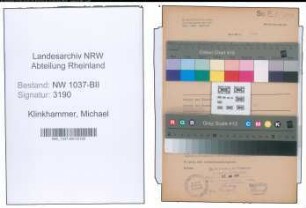 Entnazifizierung Michael Klinkhammer , geb. 21.05.1896 (Maler)
