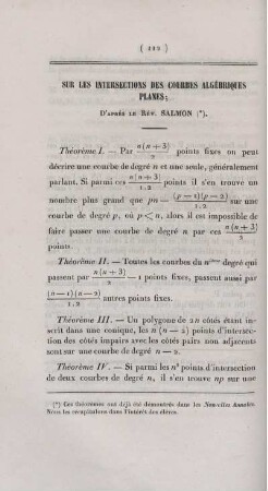 Sur les intersections des courbes algébriques planes.