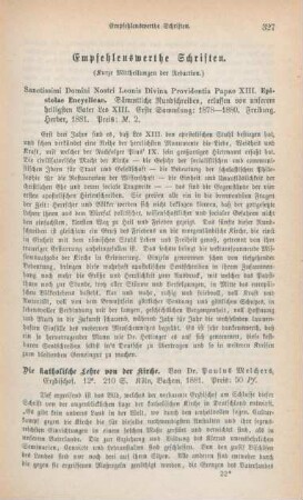 327-335 Empfehlenswerthe Schriften