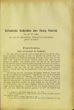 Urkundliche Nachrichten über Georg Emerich : eine von der Oblerlausitzischen Gesellschaft der Wissenschaften gekrönte Preisschrift