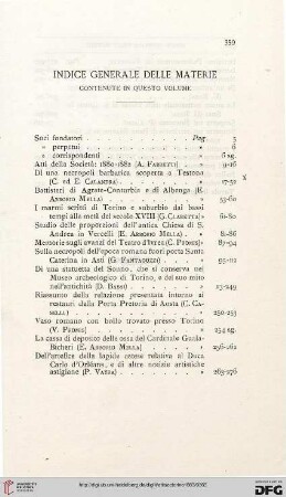 Indice generale delle materie