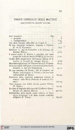 Indice generale delle materie