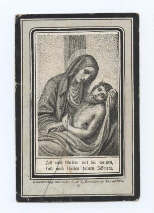 Sterbebild mit mater dolorosa (kleines Andachtsbild)