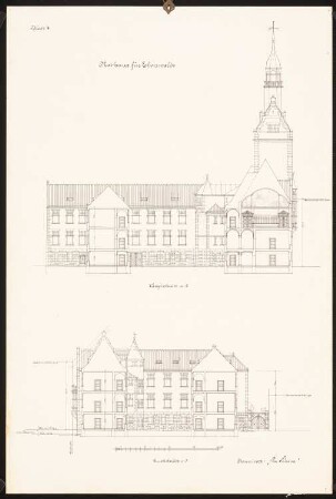 Rathaus, Eberswalde: Längsschnitt, Querschnitt