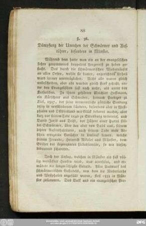 §. 36. Dämpfung der Unruhen der Schwärmer und Aufrührer, besonders in Münster.