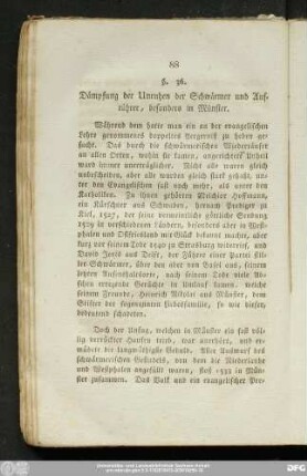 §. 36. Dämpfung der Unruhen der Schwärmer und Aufrührer, besonders in Münster.