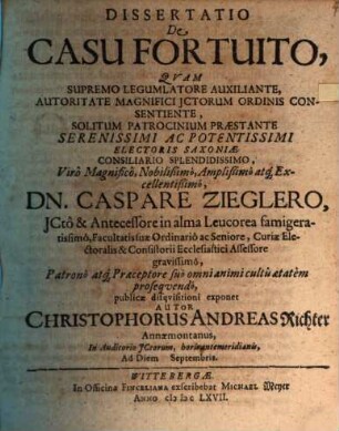 Diss. de casu fortuito