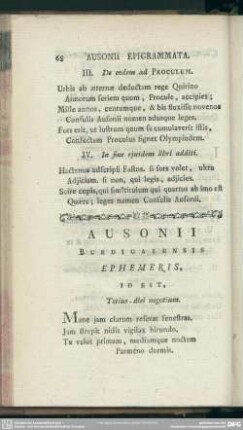 Ephemeris