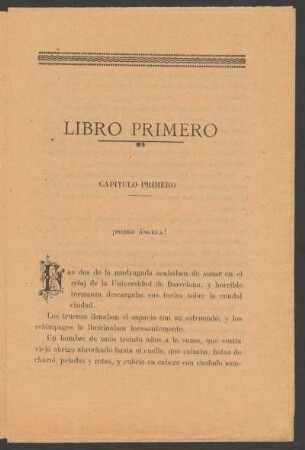 Libro primero - Capítulo primero : ¡Pobre Ángela!