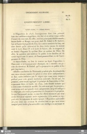 Enseignement Libre