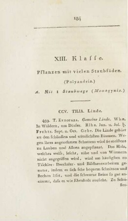 XIII. Klasse. Pflanzen mit vielen Staubfäden