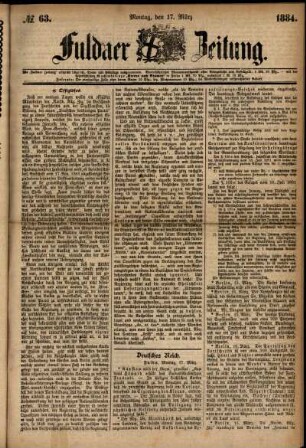 Ausgabe vom Montag, den 17. März 1884.