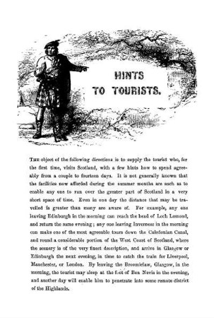 Hints to Tourists