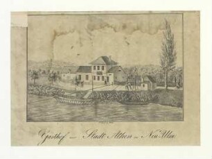 Gasthof zur Stadt Athen in Neu-Ulm. Um 1840