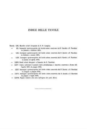 INDICE DELLE TAVOLE