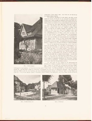 Irrenhaus, Berlin-Buch: Ansicht, Ansicht von der Hofseite Direktorenwohnhaus, Ansicht Pförtnerhaus (aus: Neubauten der Stadt Berlin, Bd. VII, 1908)