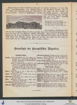 Genealogie der Europäischen Regenten.