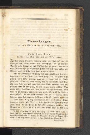 Anmerkungen zu den Elementen der Geometrie.
