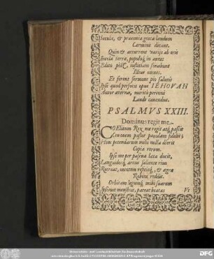 Psalmus XXIII. Dominus regit me.