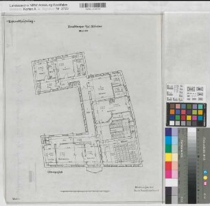 Münster (Münster) Landsberger Hof Bestandszeichnung Blatt 3 Grundriß Obergeschoß 1939 1 : 100 49,5 x 41,5 Zeichnung Staatshochbauamt KSM Nr. 1651,3