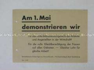 Flugblatt der SED mit einem Aufruf zum 1. Mai